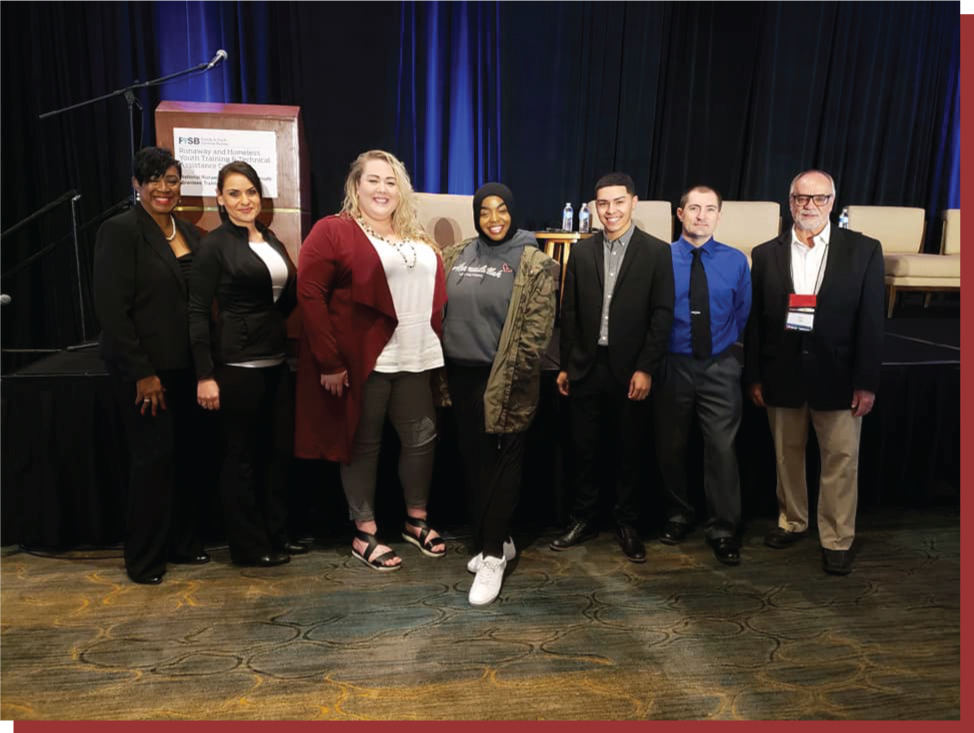 Pictured left from right, Fonda Thompson, Tatyana Rozhnova, Elizabeth Allee, Zakiyyah Rahman, Benjamin Saldana, Phillip Ringwood, and Mark Wolf (RHYTTAC).