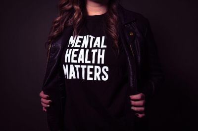 Person wearing a shirt stating Mental Health Matters