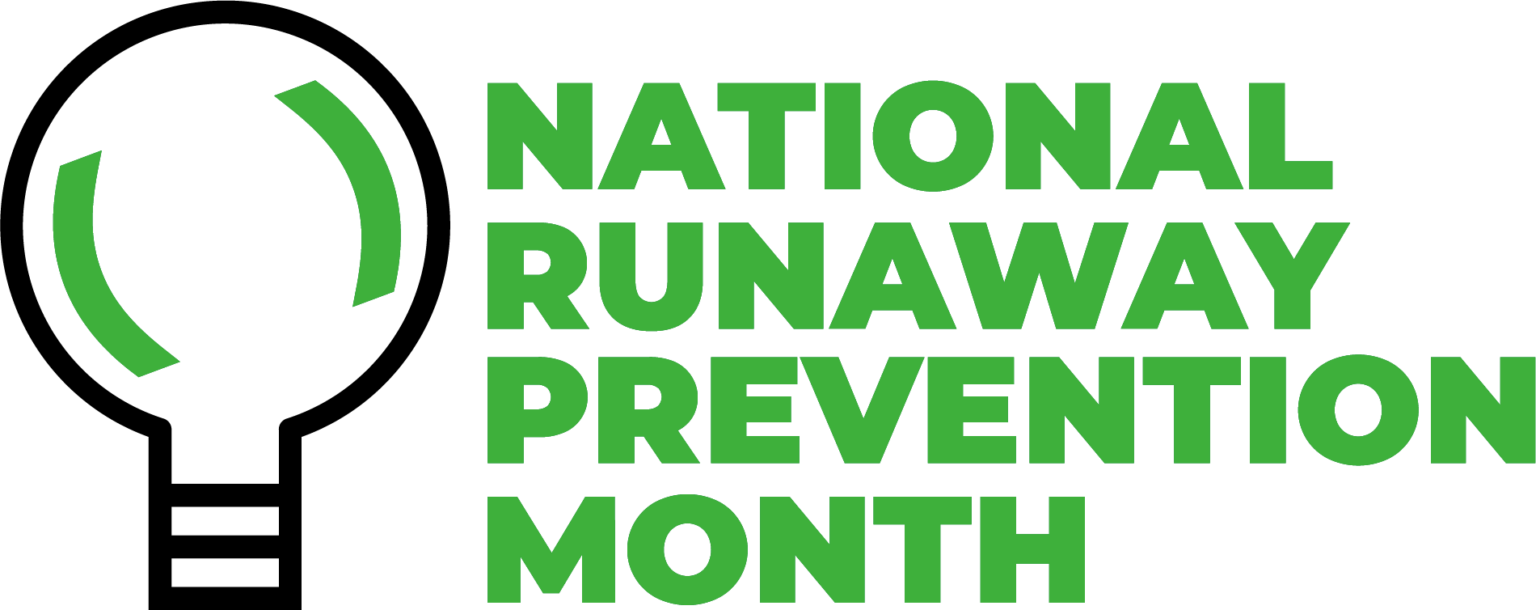 Official Logo Image with light bulb and text for National Runaway Prevention Month