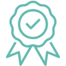 teal icon of a certificate