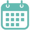 teal icon of a calendar