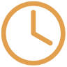 orange icon of a clock
